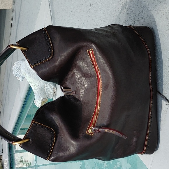 Dooney & Bourke Dark Brown Hobo Bag - Picture 3 of 16